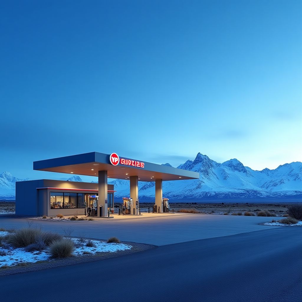Estación YPF en la Patagonia