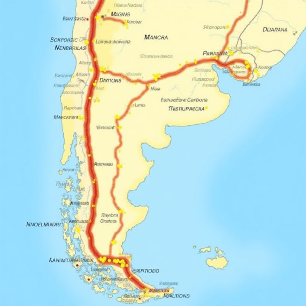 Mapa de rutas de Argentina